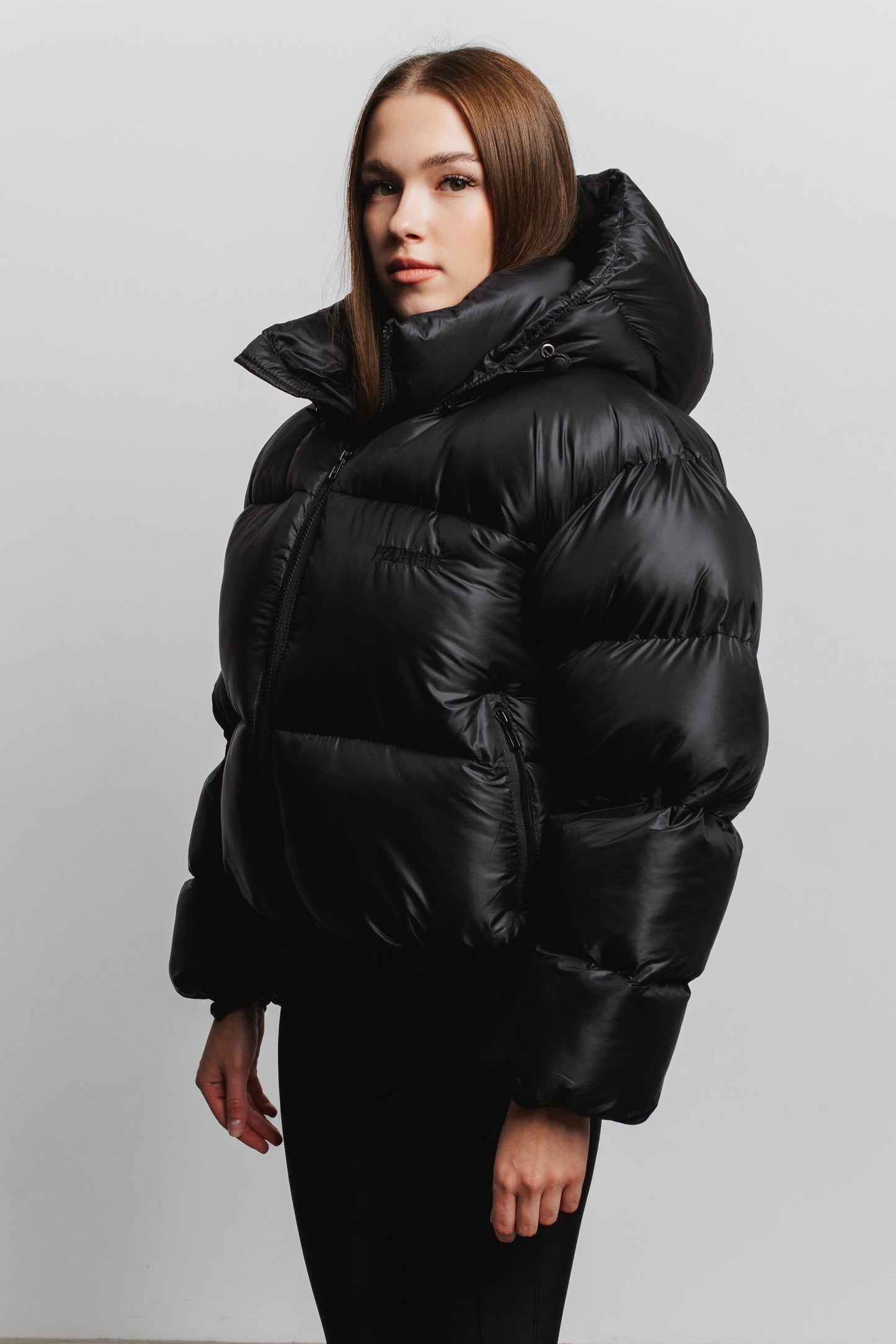 Пуховик Farfie Crop Black Logo 2.0