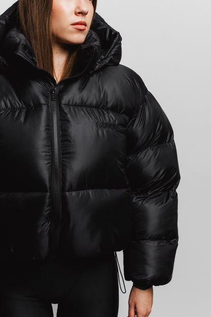 Пуховик Farfie Crop Black Logo 2.0