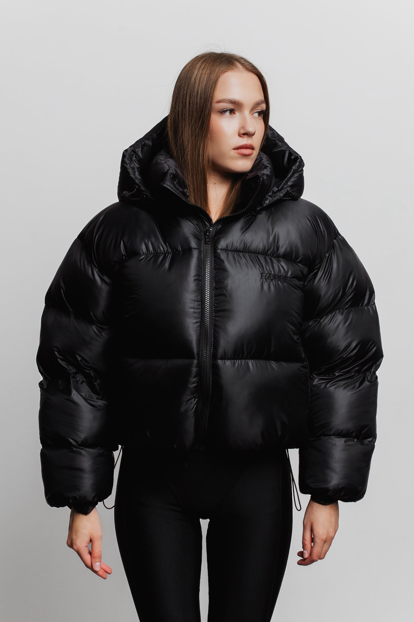 Пуховик Farfie Crop Black Logo 2.0