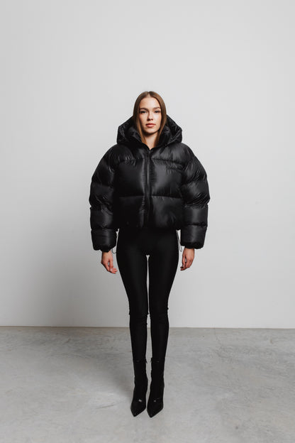 Пуховик Farfie Crop Black Logo 2.0