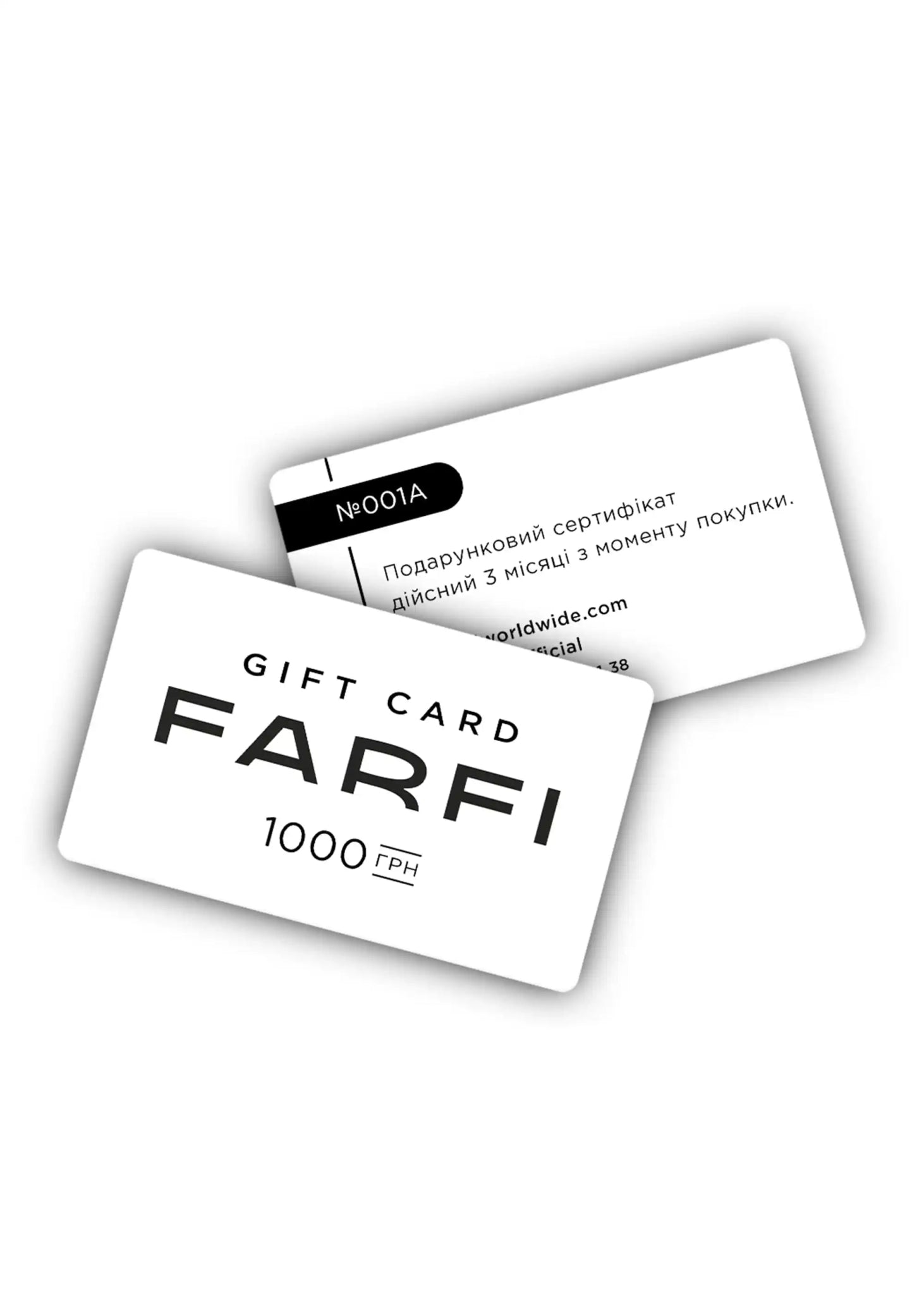 Подарунковий сертифікат на 1000 грн - FARFIПодарунковий сертифікат на 1000 грнGIFT CARD FARFI